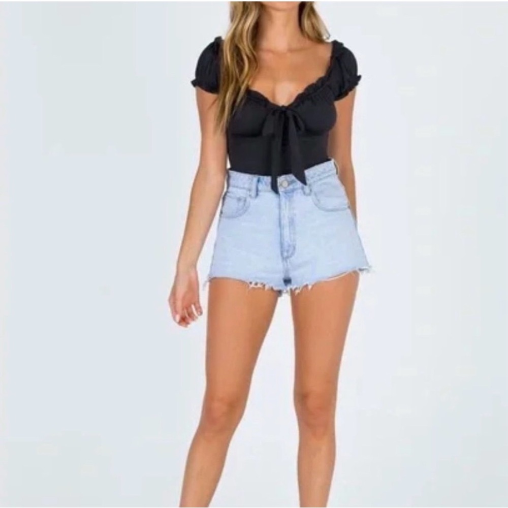 Princess Polly Black Ruffled Bodysuit